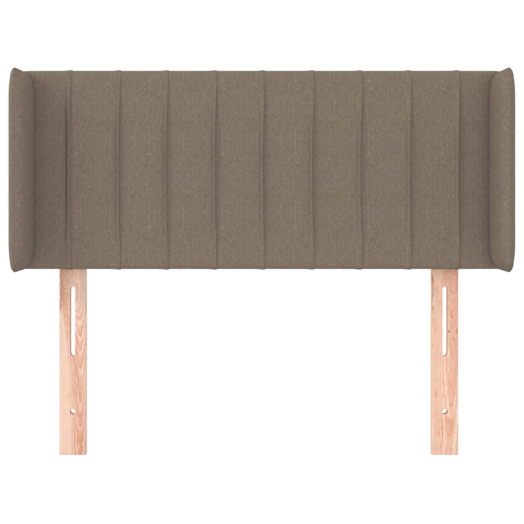 sengegavl med kanter 93x16x78/88 cm stof gråbrun