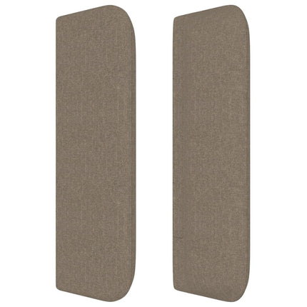 sengegavl med kanter 93x16x78/88 cm stof gråbrun