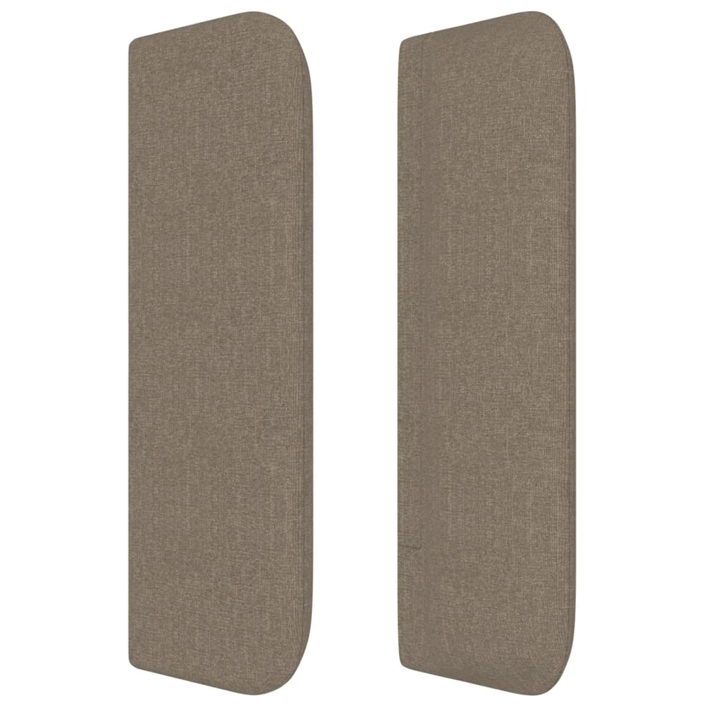 sengegavl med kanter 93x16x78/88 cm stof gråbrun