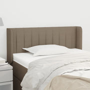 sengegavl med kanter 93x16x78/88 cm stof gråbrun
