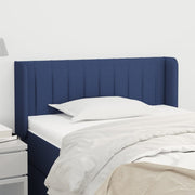 sengegavl med kanter 93x16x78/88 cm stof blå