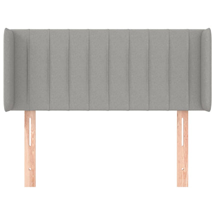 sengegavl med kanter 103x16x78/88 cm stof lysegrå