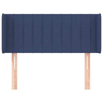 sengegavl med kanter 103x16x78/88 cm stof blå