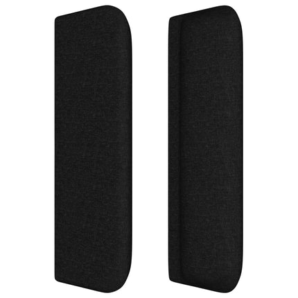 sengegavl med kanter 147x16x78/88 cm stof sort