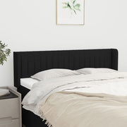 sengegavl med kanter 147x16x78/88 cm stof sort