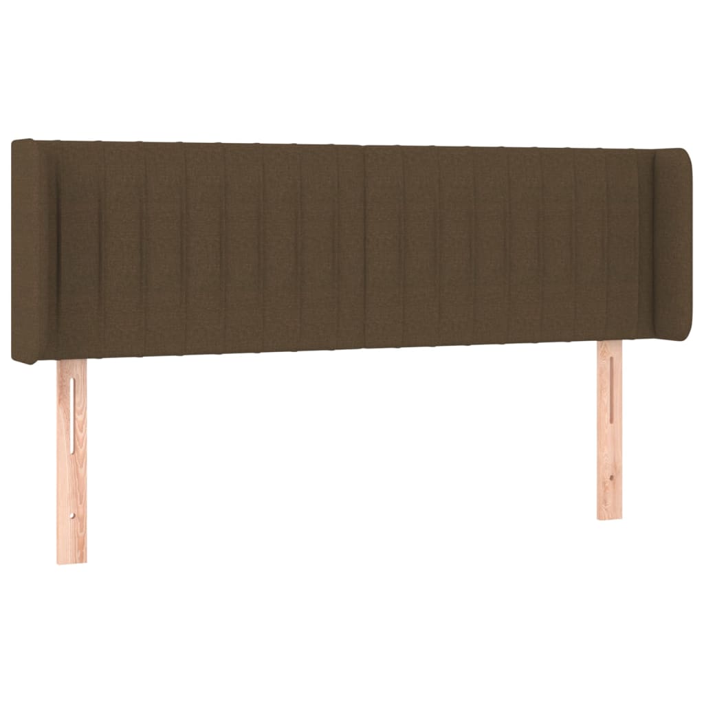 sengegavl med kanter 147x16x78/88 cm stof mørkebrun