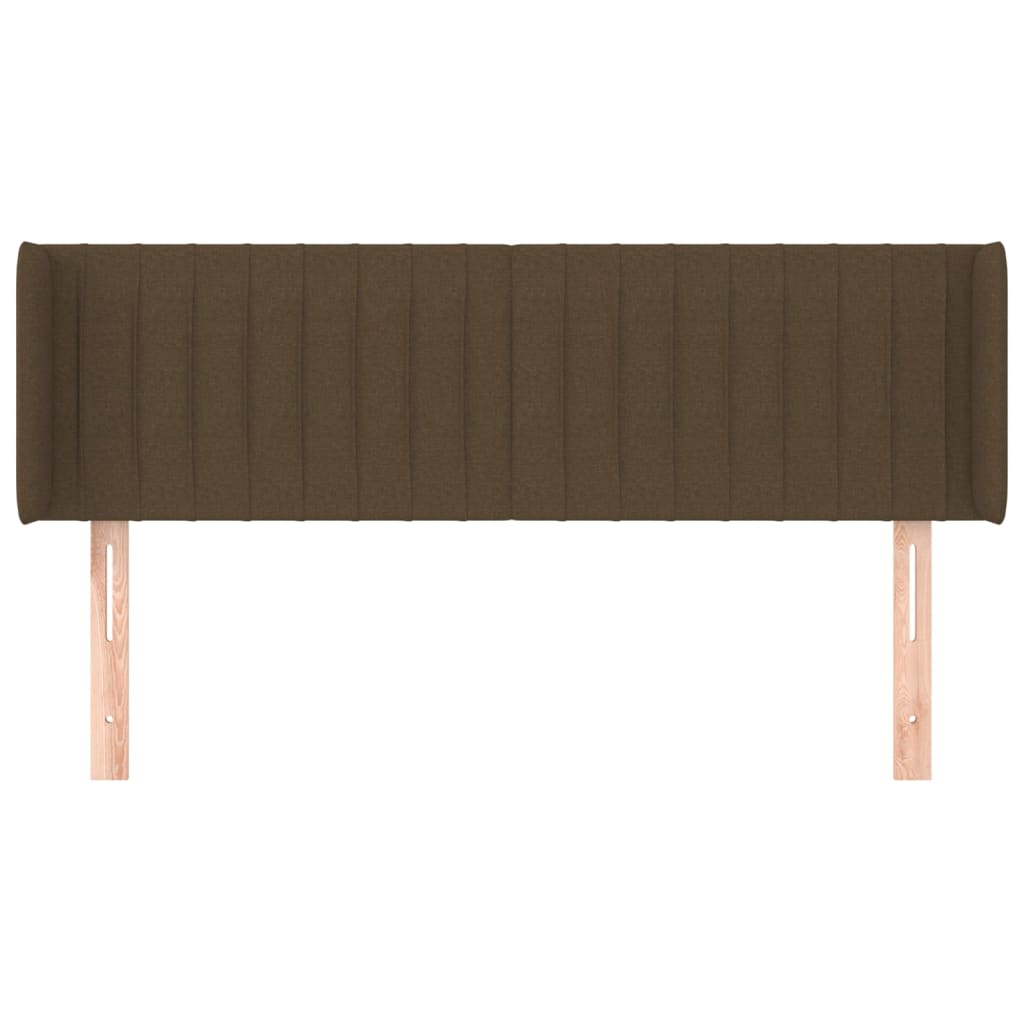 sengegavl med kanter 147x16x78/88 cm stof mørkebrun