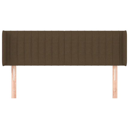 sengegavl med kanter 147x16x78/88 cm stof mørkebrun