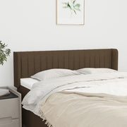 sengegavl med kanter 147x16x78/88 cm stof mørkebrun