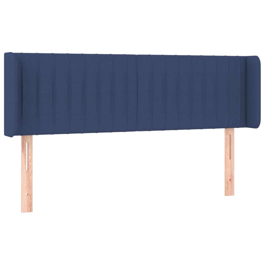 sengegavl med kanter 147x16x78/88 cm stof blå