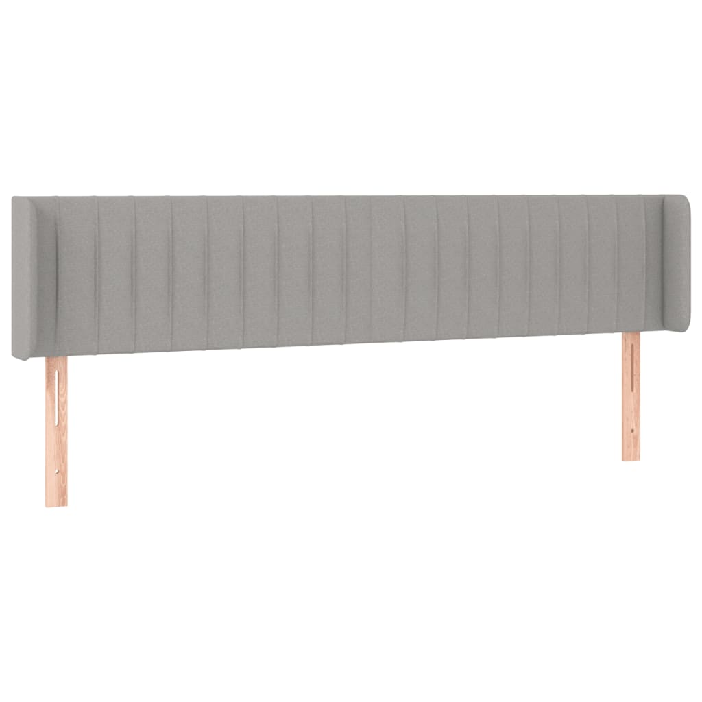 sengegavl med kanter 163x16x78/88 cm stof lysegrå