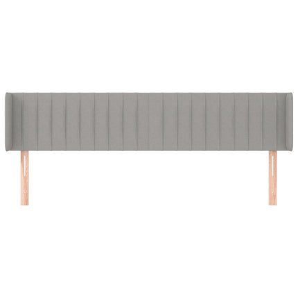 sengegavl med kanter 163x16x78/88 cm stof lysegrå