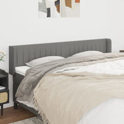 sengegavl med kanter 163x16x78/88 cm stof mørkegrå