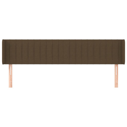 sengegavl med kanter 163x16x78/88 cm stof mørkebrun