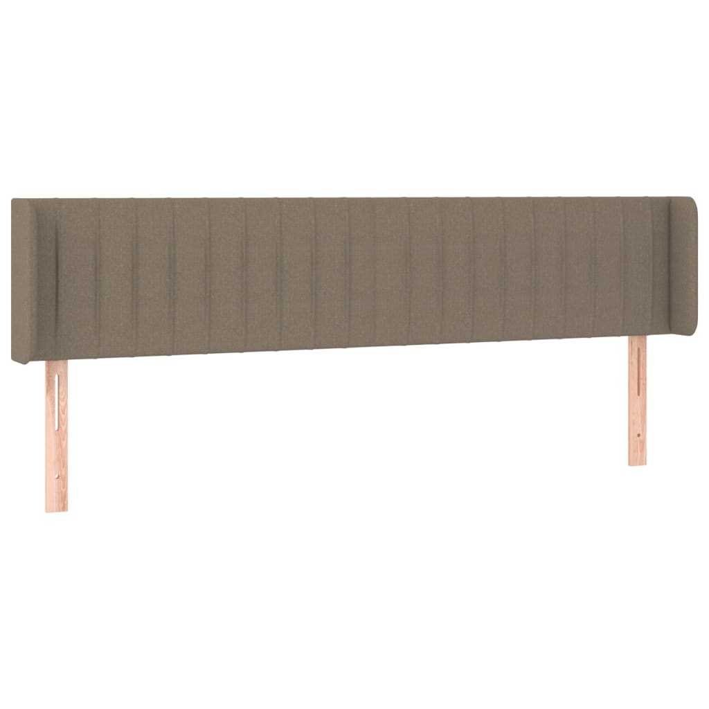 sengegavl med kanter 163x16x78/88 cm stof gråbrun