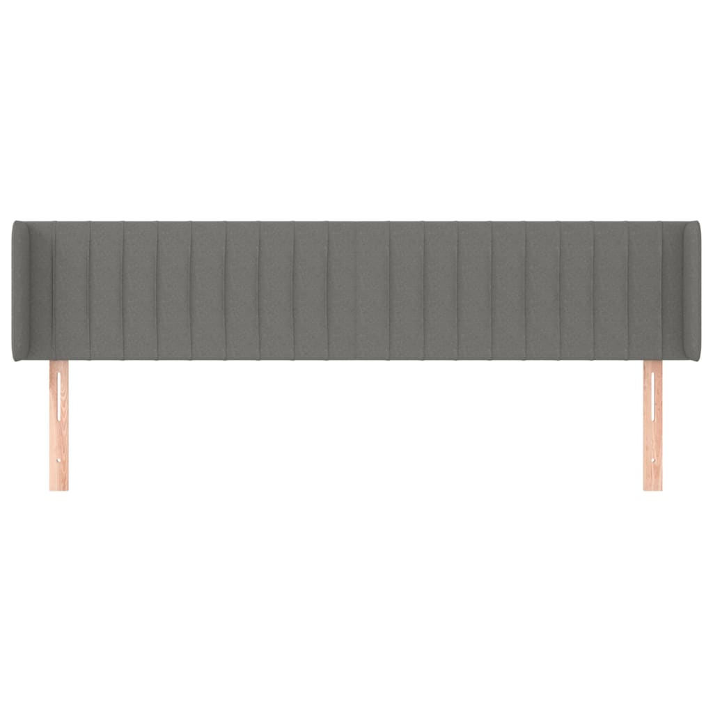 sengegavl med kanter 183x16x78/88 cm stof mørkegrå