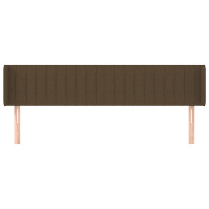sengegavl med kanter 183x16x78/88 cm stof mørkebrun