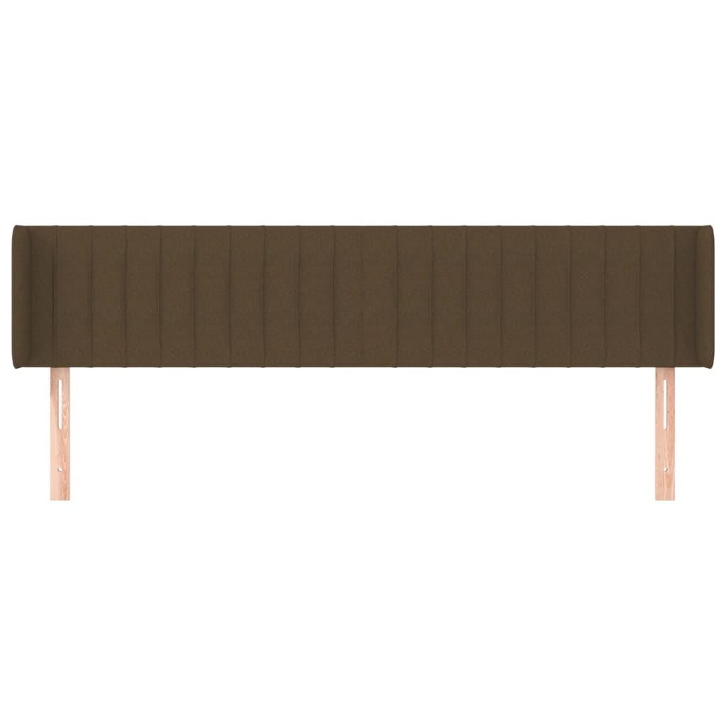 sengegavl med kanter 203x16x78/88 cm stof mørkebrun