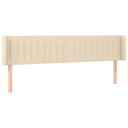 sengegavl med kanter 203x16x78/88 cm stof cremefarvet