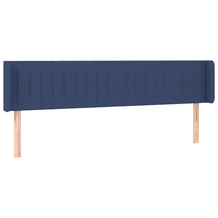 sengegavl med kanter 203x16x78/88 cm stof blå