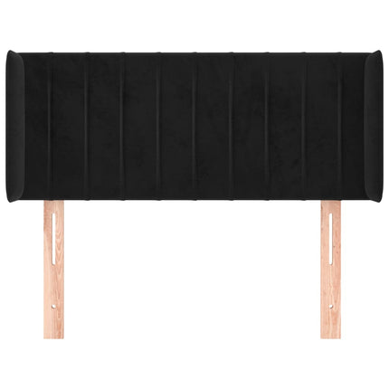 sengegavl med kanter 83x16x78/88 cm fløjl sort