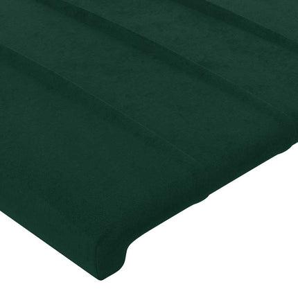 sengegavl med kanter 83x16x78/88 cm fløjl mørkegrøn