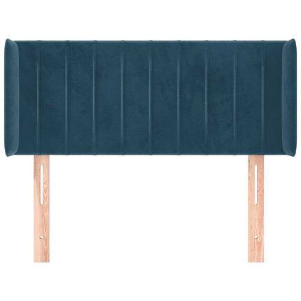 sengegavl med kanter 93x16x78/88 cm fløjl mørkeblå