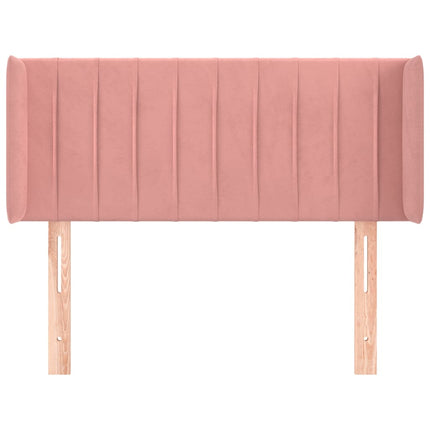 sengegavl med kanter 103x16x78/88 cm fløjl lyserød
