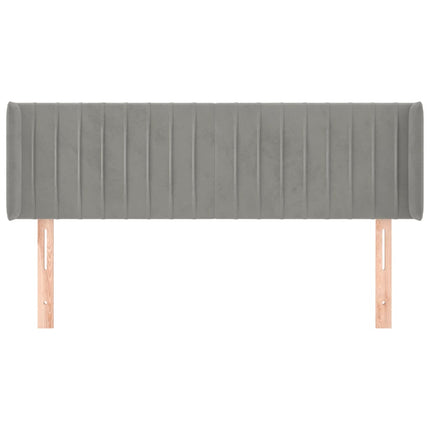 sengegavl med kanter 147x16x78/88 cm fløjl lysegrå