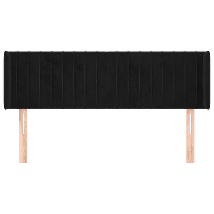 sengegavl med kanter 147x16x78/88 cm fløjl sort
