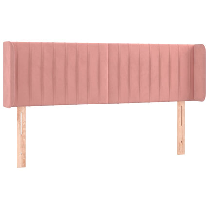 sengegavl med kanter 147x16x78/88 cm fløjl lyserød