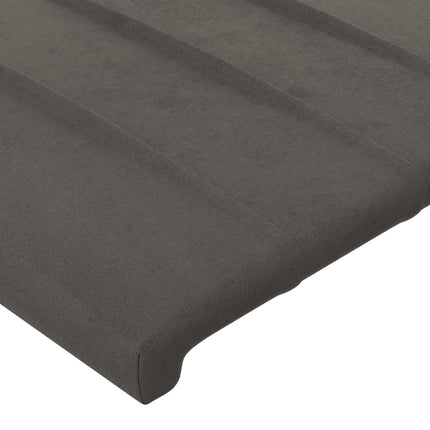 sengegavl med kanter 163x16x78/88 cm fløjl mørkegrå