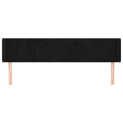 sengegavl med kanter 183x16x78/88 cm fløjl sort