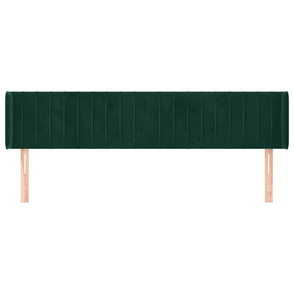 sengegavl med kanter 183x16x78/88 cm fløjl mørkegrøn