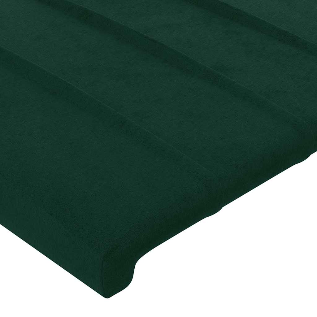 sengegavl med kanter 183x16x78/88 cm fløjl mørkegrøn