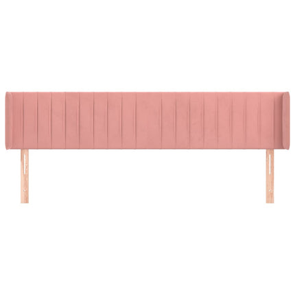 sengegavl med kanter 183x16x78/88 cm fløjl lyserød