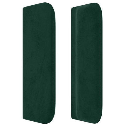 sengegavl med kanter 203x16x78/88 cm fløjl mørkegrøn
