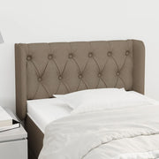 sengegavl med kanter 83x16x78/128 cm stof gråbrun