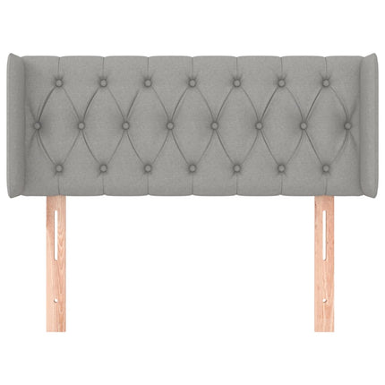 sengegavl med kanter 93x16x78/128 cm stof lysegrå