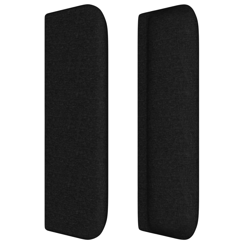sengegavl med kanter 93x16x78/88 cm stof sort