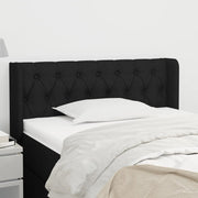 sengegavl med kanter 93x16x78/88 cm stof sort