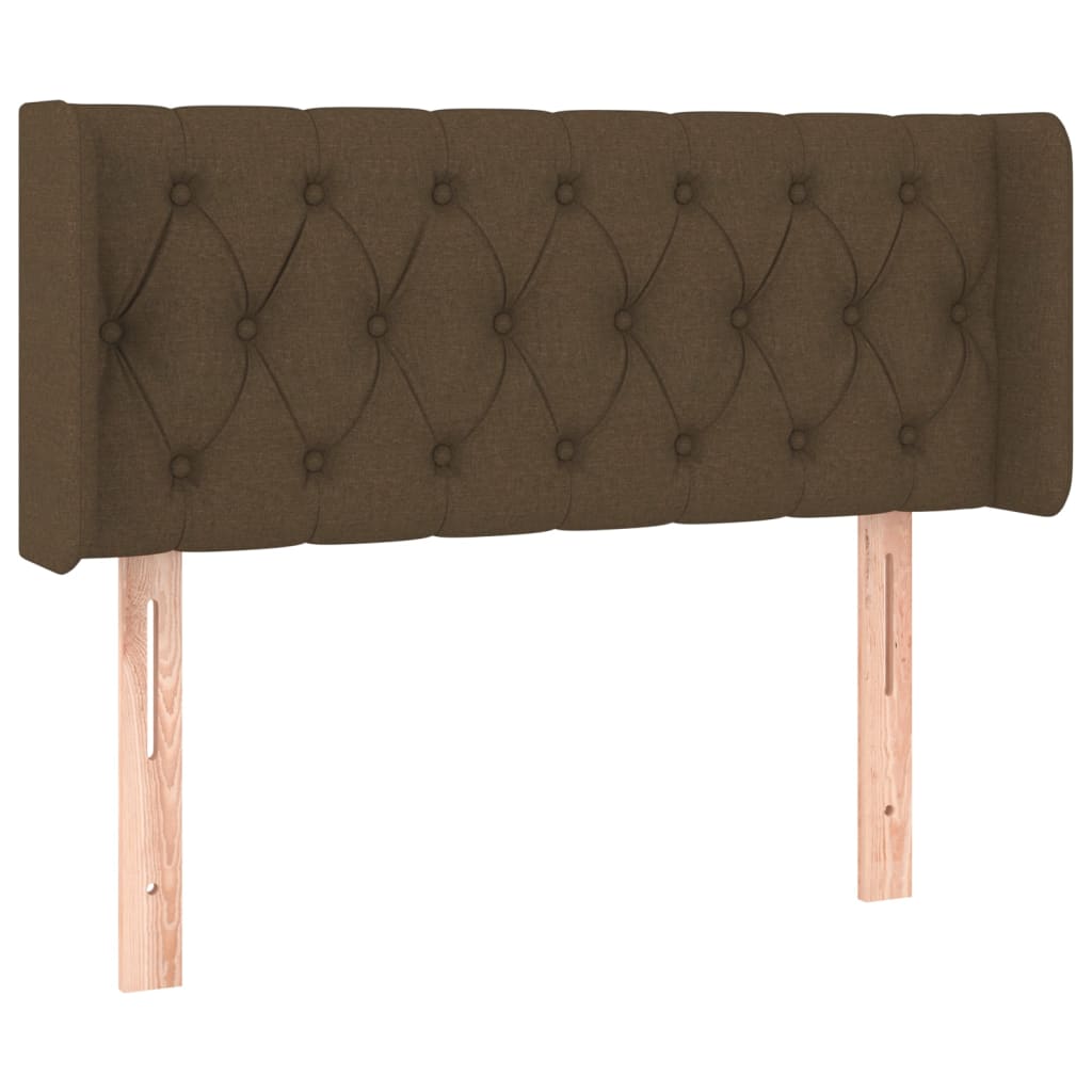 sengegavl med kanter 93x16x78/88 cm stof mørkebrun