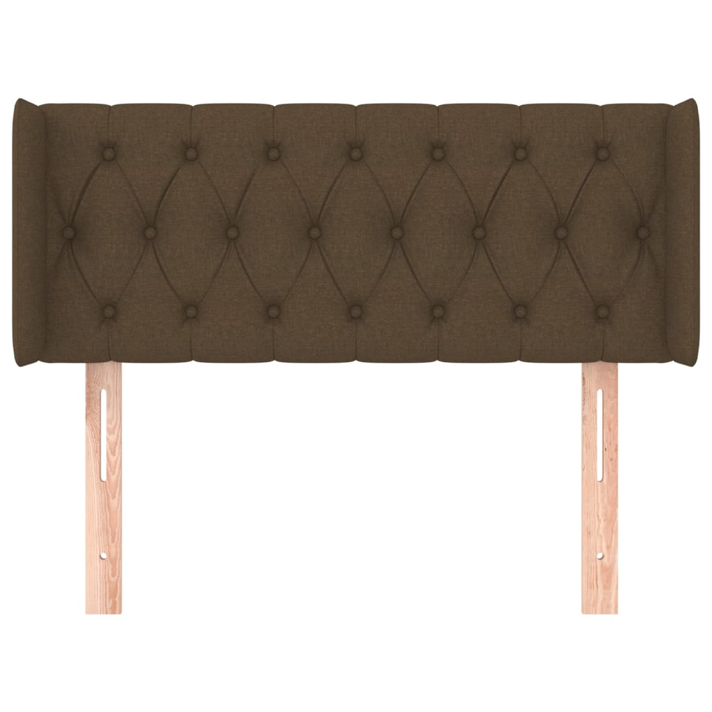 sengegavl med kanter 93x16x78/88 cm stof mørkebrun