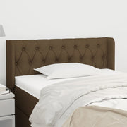 sengegavl med kanter 93x16x78/88 cm stof mørkebrun