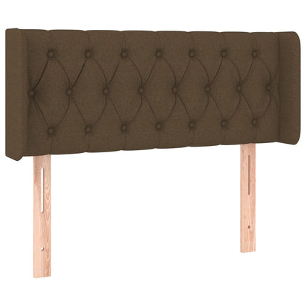 sengegavl med kanter 103x16x78/88 cm stof mørkebrun
