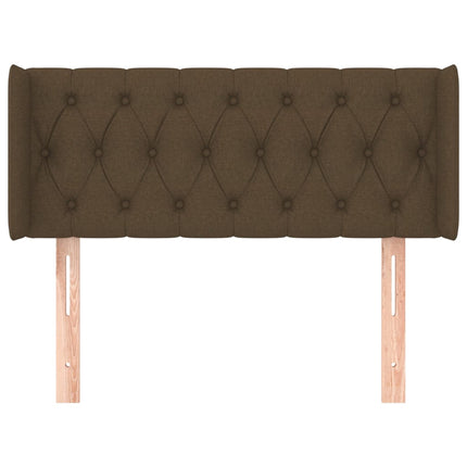 sengegavl med kanter 103x16x78/88 cm stof mørkebrun