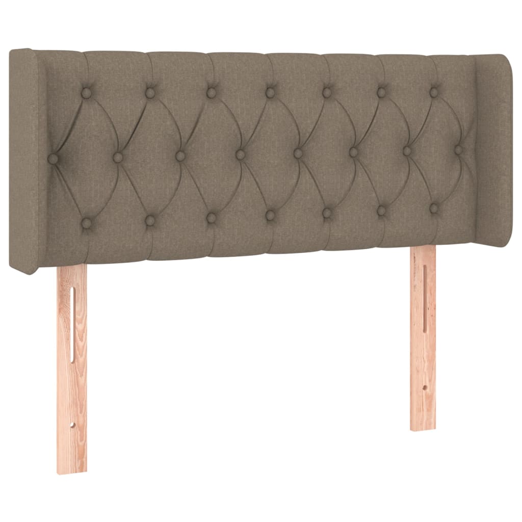 sengegavl med kanter 103x16x78/88 cm stof gråbrun