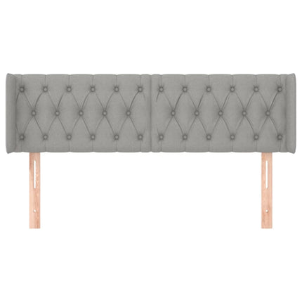 sengegavl med kanter 147x16x78/88 cm stof lysegrå