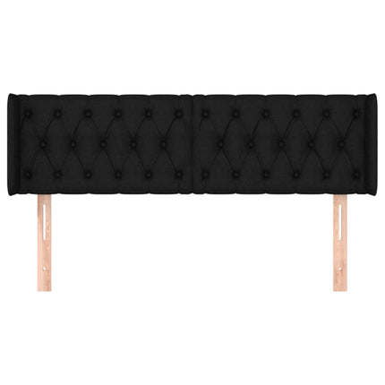 sengegavl med kanter 147x16x78/88 cm stof sort