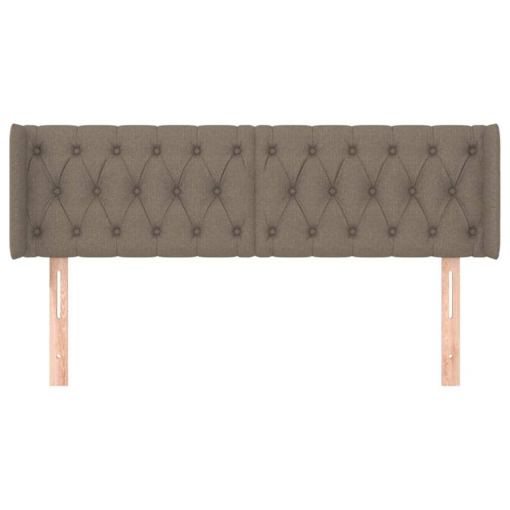 sengegavl med kanter 147x16x78/88 cm stof gråbrun